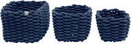 TOM TAILOR Knitted Storage Basket Set, 3 pcs, Dark Blue - Storage Box