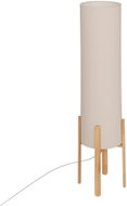 Atmosphera Rafa Floor Lamp with Fabric Shade and Wooden Legs, Diameter 24 × 107 cm - Floor Lamp