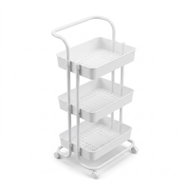 BOXIMO Kuchyňský vozík 3patrový na kolečkách, 37 × 43 × 89 cm bílý - Cart