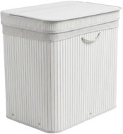 NUXIO Bambusový koš na prádlo, 63 × 43 × 60 cm, bílý - Laundry Basket