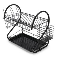 BOXIMO Dvoupatrový odkapávač na nádobí s odkapávací miskou, 27 × 55 × 40 cm - Draining Board