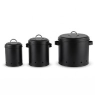 AROMELIO Sada 3 kovových nádob s víkem, průměr 12–23,5 cm - Food Container Set