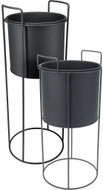 HOME STYLING COLLECTION Idem, sada 2 ks s květináči, výška 50,8 a 40 cm, černý, kovový - Flower Stand