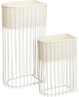 HOME STYLING COLLECTION Soft Form, sada 2 ks, 30 × 20 × 60 a 28 × 17,5 × 43 cm, bílý, kovový - Flower Stand