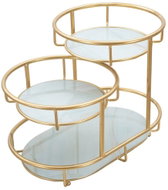 MAURO FERRETTI 3 patra, kov a skleněné tácky, 36 × 22,5 × 27 cm, zlatý - Flower Stand