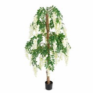 EDENIA Vistárie, výška 150 cm, bílé květy, v květináči průměr 15,2 cm, do interiéru - Artificial Tree