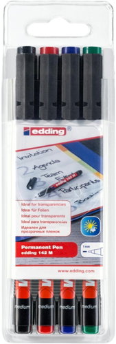 EDDING 142 M OHP Stift - Set mit 4 Farben - Marker-Set - Hauptbild