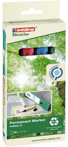 EDDING EcoLine 21 Permanentmarker - 4 Farben - Marker-Set - Hauptbild