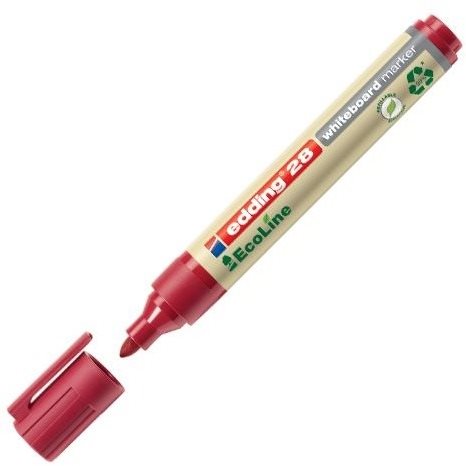 EDDING EcoLine 28 for Whiteboards and Flipcharts, Red - Marker - Main image