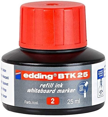 EDDING BTK25 tinta fehér táblához, piros - Utántöltő patron - Fő fotó