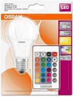 OSRAM LED STAR+ CL A RGBW Frosted, 9W, 827, E27, 806lm, 2700K (CRI 80), 25000hrs, A+, Dimmable, Remote Control (Blister Pack) - LED Bulb