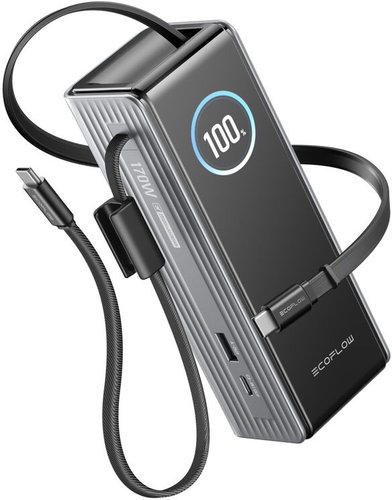 EcoFlow RAPID Power Bank (25000mAh,170W) 2x100W built-in USB-C cable - black - Power Bank - Main image