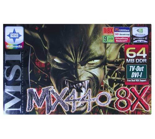 MSI MS-8888 (G4MX440-TD8X) NVIDIA GeForce4 MX 440 64MB DDR AGP8x DVI -  - Hauptbild