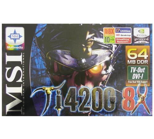 MSI MS-8894 (G4Ti4200-TD8X64) NVIDIA GeForce4 Ti4200 64 MB DDR AGP8x DVI -  - Main image