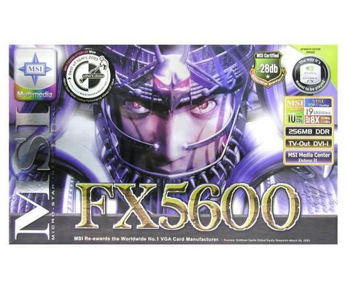 MSI MS-8912 (FX5600-TD256) NVIDIA GeForce FX-5600 256 MB DDR AGP8x DVI Main image MSI MS-8912 (FX5600-TD256) NVIDIA GeForce FX-5600 256 MB DDR AGP8x DVI - - Main image
