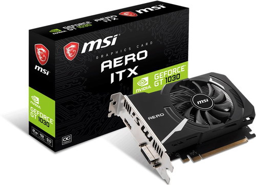 MSI GeForce GT 1030 Aero ITX 2GD4 OC Hauptbild MSI GeForce GT 1030 Aero ITX 2GD4 OC - Grafikkarte - Hauptbild