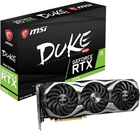 MSI GeForce RTX 2070 DUKE 8G OC Hauptbild MSI GeForce RTX 2070 DUKE 8G OC - Grafikkarte - Hauptbild