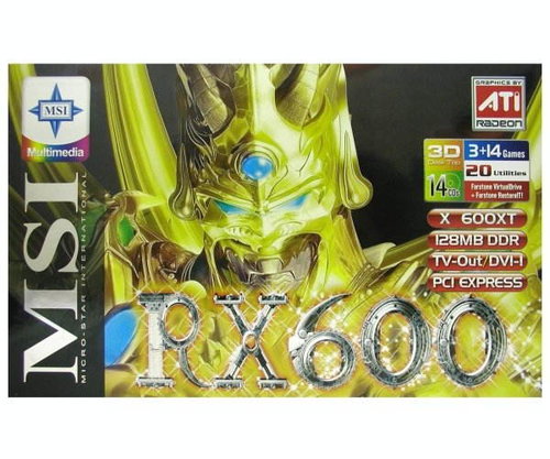 MSI MS-8961 (RX600XT-TD128E) ATI Radeon X600XT 128 MB DDR PCIe x16 DVI Main image MSI MS-8961 (RX600XT-TD128E) ATI Radeon X600XT 128 MB DDR PCIe x16 DVI - Graphics Card - Main image