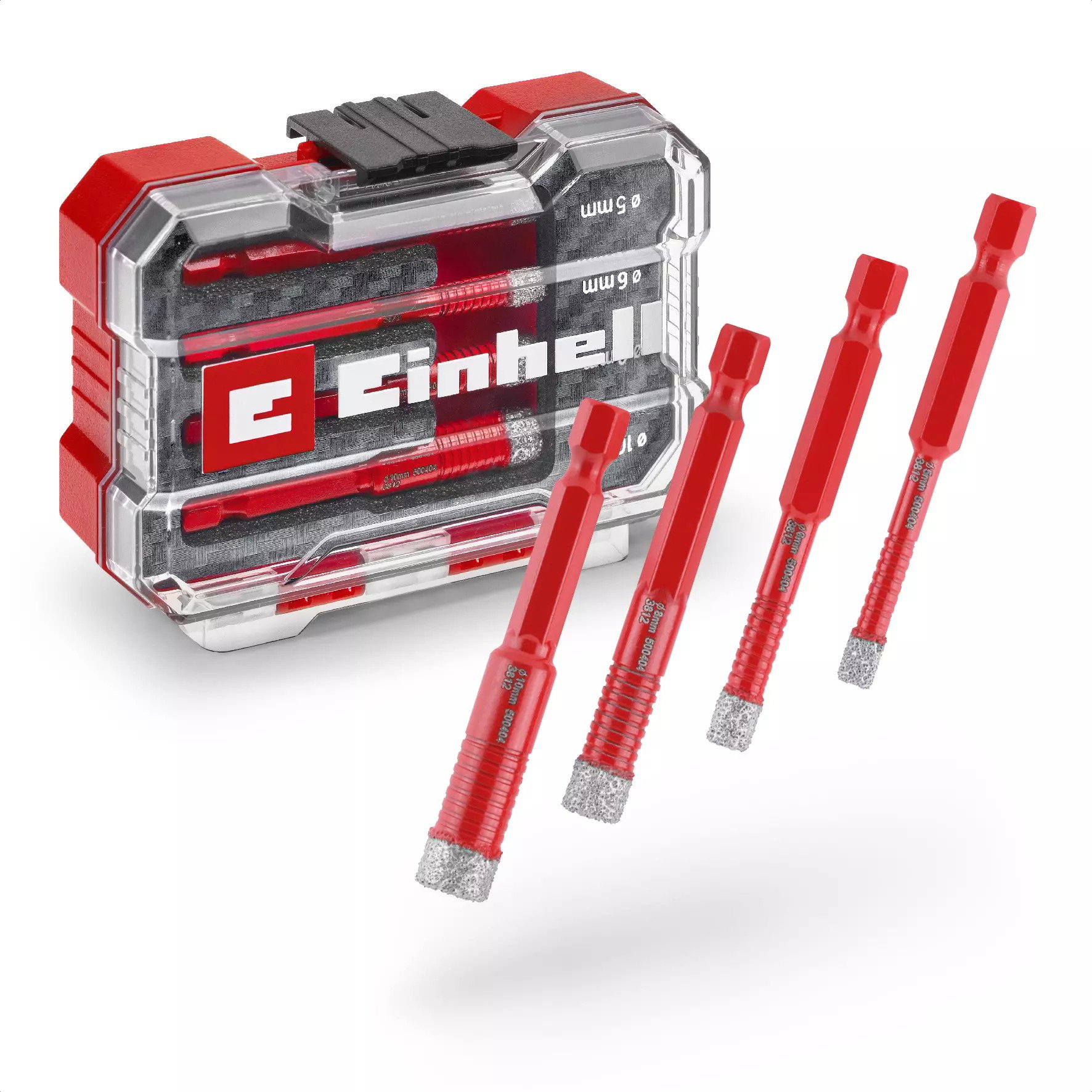 EINHELL XS-Case 4 diamond tile drill bits 5/6/8/10 mm, 49500404