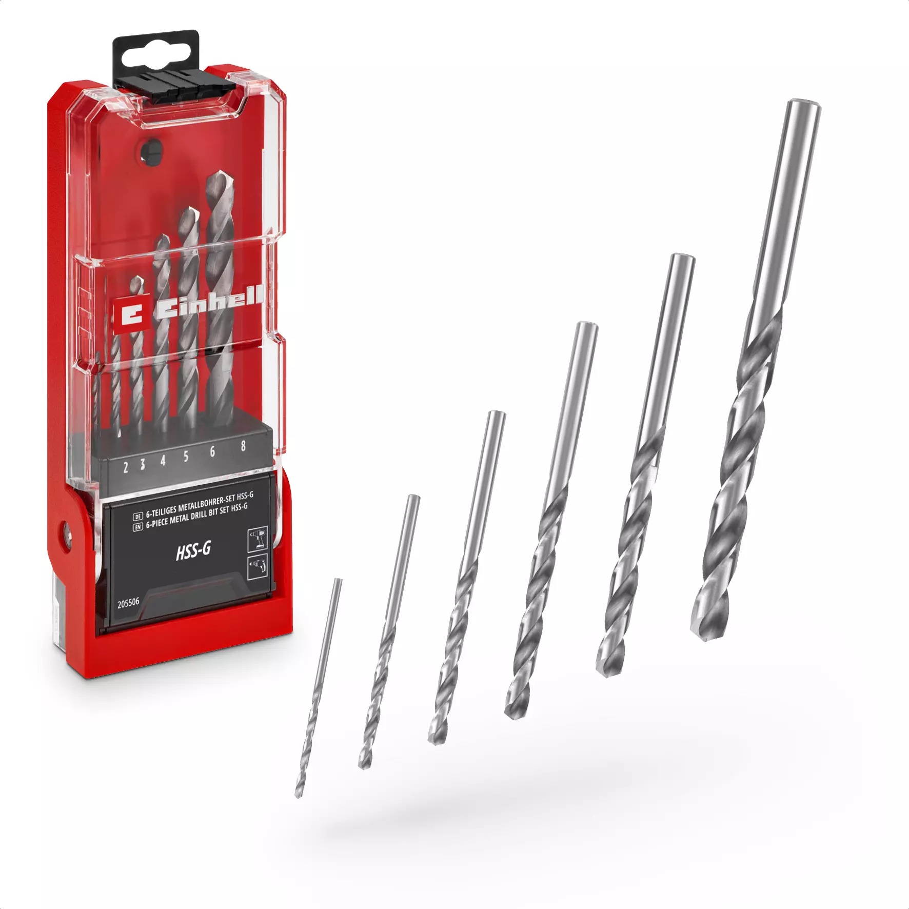 EINHELL 6pcs set of HSS-G metal drill bits, 49205506