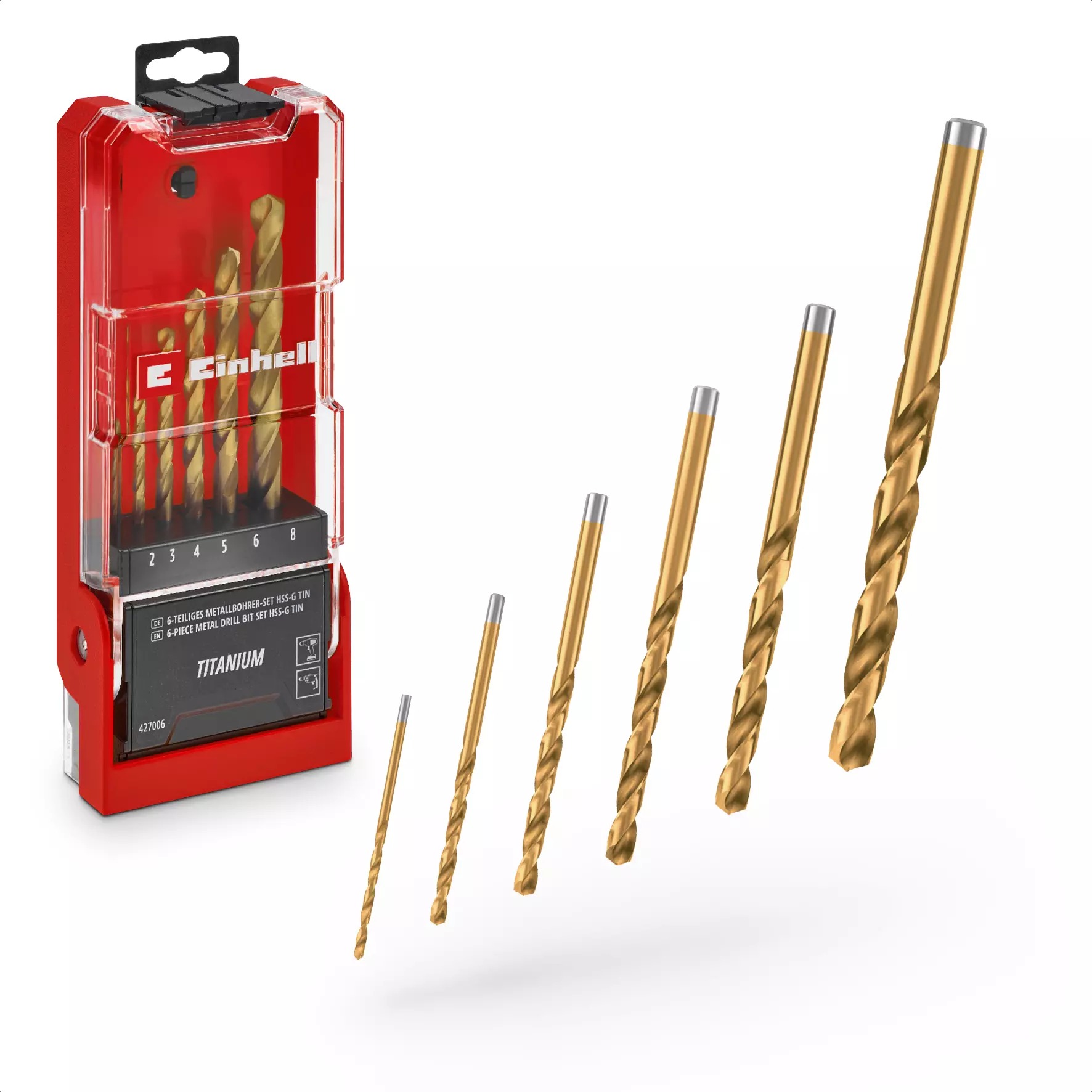 EINHELL 6pcs HSS-TiN metal drill set, 49427006