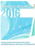 SCIENTIFIC RESEARCH – 2016: Proceedings of articles the international scientific conference - Elektronická kniha
