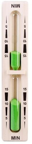 ELIGA Hourglass for sauna - green sand, 15 min - Sauna Hourglass - Main image