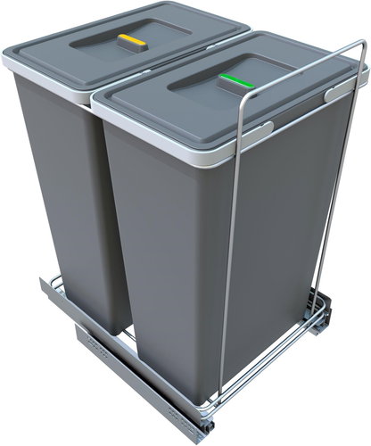 Elletipi ECOFIL - pull-out, with frame, 35+35 L, PF01 53A2 - Rubbish Bin - Main image