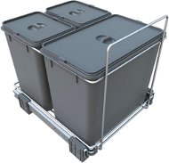 Elletipi Einbau-Abfallbehälter ECOFIL - ausziehbar, mit Rahmen - 18 Liter + 8 Liter + 8 Liter PF02B - Mülleimer
