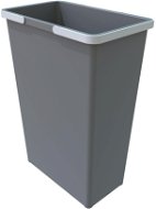 Elletipi Kunststoffkorb mit Griffen BIG XL,35 L, grau, 53 x 22,5 x 37 cm - Mülleimer