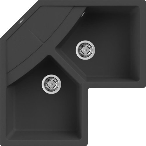 ELLECI Unico Corner 83 × 83 2VG G40 - Granite Sink - Main image