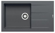 Pyramis Athlos 1B 1D plus, 86 × 50 cm, Iron Grey - Granite Sink