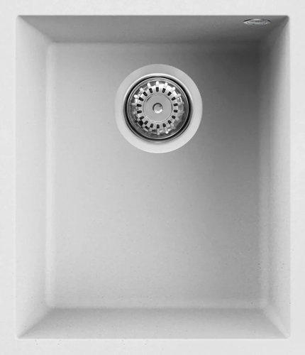 Elleci QUADRA 100 K96 bottom mounting, white - Granite Sink - Main image