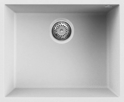 Elleci QUADRA 105 K96 bottom mounting, white - Granite Sink - Main image