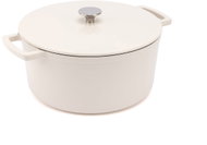 Elmich Ember Enamelled Cast Iron Pot, 24cm diameter, cream white - Pot