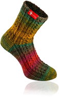 Dark rainbow hand knitted socks from grandmother, sizing. L - Charity