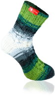 Socks from grandma Green grey rainbow hand knitted, size. L - Charity