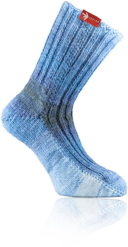 Grandma's socks Blue rainbow hand knitted, size. L - Charity - Main image