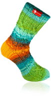 Socks from grandmother Green orange rainbow hand knitted, size. M - Charity