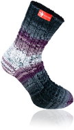 Socks from grandma Purple grey rainbow hand knitted, size. XL - Charity