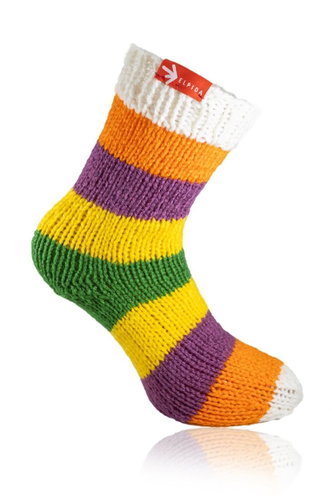 Grandma's socks Striped hand knitted, size. L - Charity - Main image