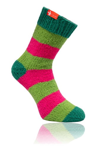 Grandma's socks Striped hand knitted, size. XL - Charity - Main image