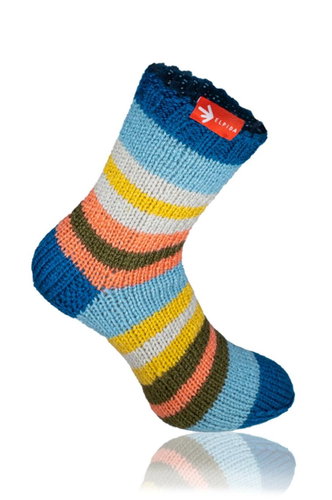 Grandma's socks Striped hand knitted, size. XS - Charity - Main image