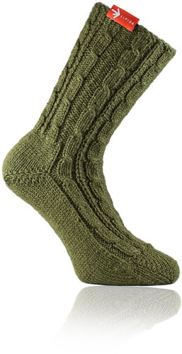 Socks from grandma Khaki hand knitted, size. M - Charity - Main image