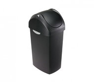 Simplehuman waste bin - 40 l, swing lid, black plastic - Rubbish Bin