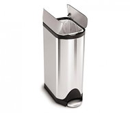 Simplehuman pedal bin - 30 l, butterfly lid, brushed stainless steel, FPP - Rubbish Bin