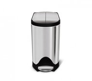 Simplehuman pedal bin - 10 l, butterfly lid, brushed stainless steel, FPP - Rubbish Bin
