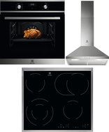 ELECTROLUX 600 PRO SteamBake EOD5H70BX + ELECTROLUX 300 EHF6346XOK + ELECTROLUX 300 LFC316X - Oven, Cooktop & Kitchen Hood Set