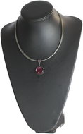 E. L. 7 Round with ligth amethyst glass - Necklace