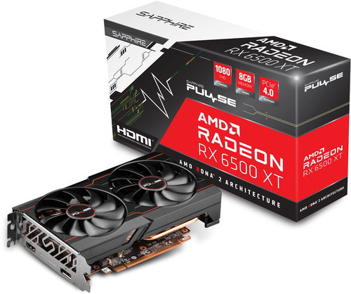 SAPPHIRE PULSE AMD Radeon RX 6500 XT OC 8G - Videókártya - Fő fotó
